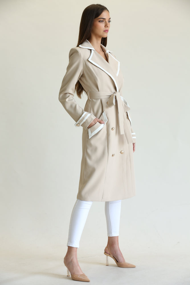 Elegant Long Belted Coat for Women