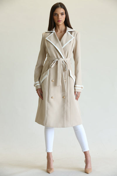 Elegant Long Belted Coat for Women